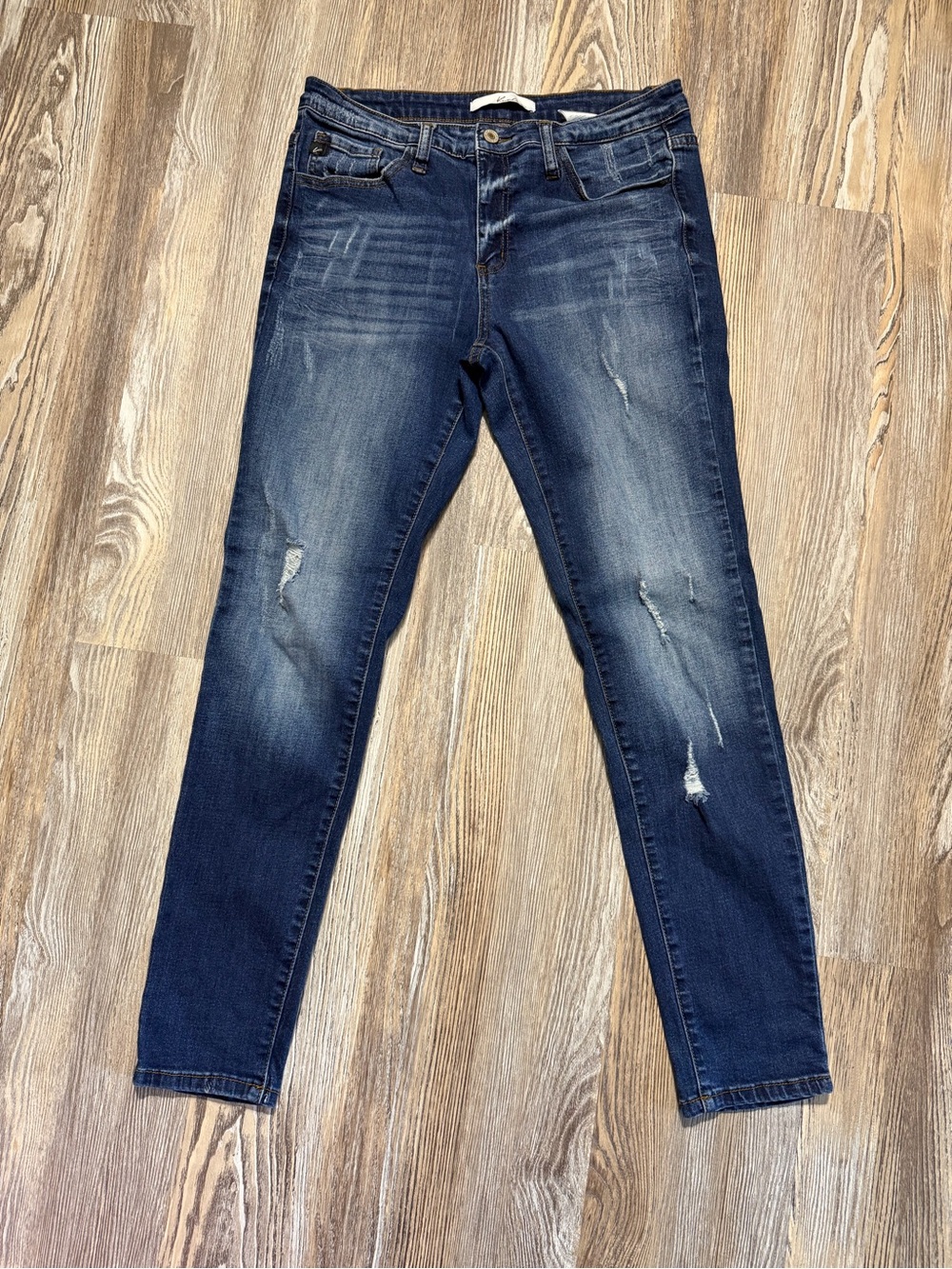 Juniors KanCan Dark Blue Distressed Skinny Jeans, size 13
